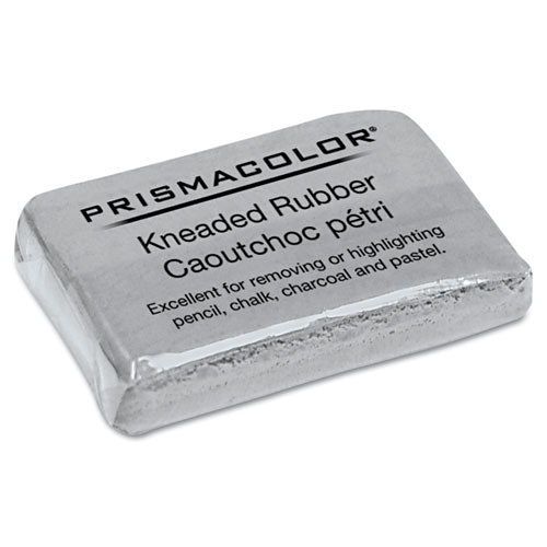 Prismacolor Design Kneaded Rubber Art Eraser, For Pencil Marks, Rectangular Block, Large, Gray 70531