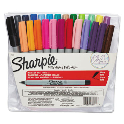 Sharpie Ultra Fine Tip Permanent Marker, Extra-Fine Needle Tip, Assorted Colors, 24-Set 75847