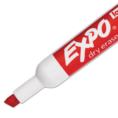 EXPO Low-Odor Dry-Erase Marker, Broad Chisel Tip, Red, Dozen 80002