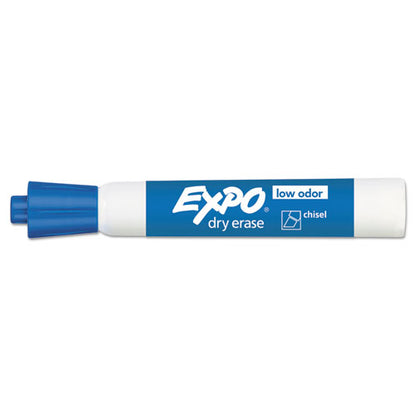 EXPO Low-Odor Dry-Erase Marker, Broad Chisel Tip, Blue, Dozen 80003