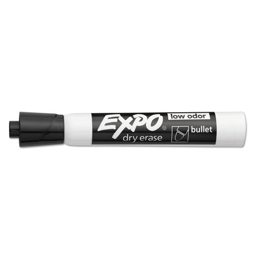 EXPO Low-Odor Dry-Erase Marker, Medium Bullet Tip, Black, Dozen 82001