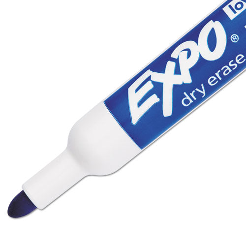 EXPO Low-Odor Dry-Erase Marker, Medium Bullet Tip, Blue, Dozen 82003