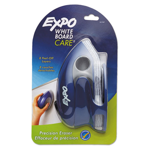 EXPO White Board CARE Dry Erase Precision Eraser with Replaceable Pad, Eight Peel-Off Layers, 7.6" x 3.4" x 3.6" 8473KF