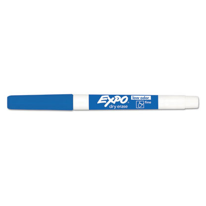 EXPO Low-Odor Dry-Erase Marker, Fine Bullet Tip, Blue, Dozen 86003