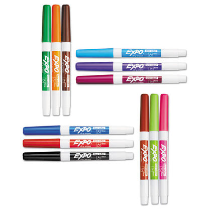 EXPO Low-Odor Dry-Erase Marker, Fine Bullet Tip, Assorted Colors, 12-Set 86603