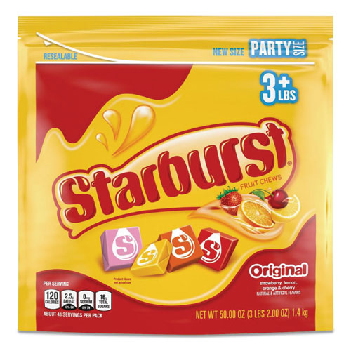 Starburst Original Fruit Chews, Cherry; Lemon; Orange; Strawberry, 50 oz Bag 28086