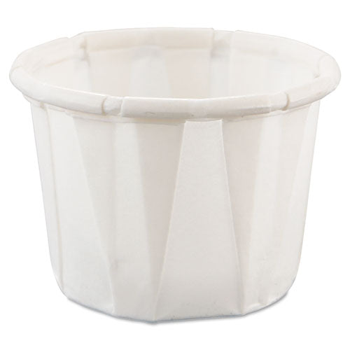 Dart Paper Portion Cups, 0.5 oz, White, 250-Bag, 20 Bags-Carton 050-2050