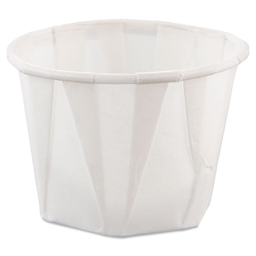 Dart Paper Portion Cups, 1 oz, White, 250-Bag, 20 Bags-Carton 100-2050