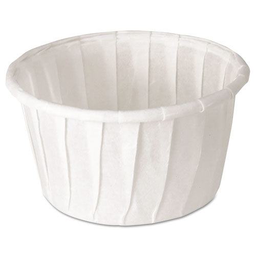 Dart Treated Paper SoufflÃ© Portion Cups, 1.25 oz, White, 250-Bag, 20 Bags-Carton 125-2050