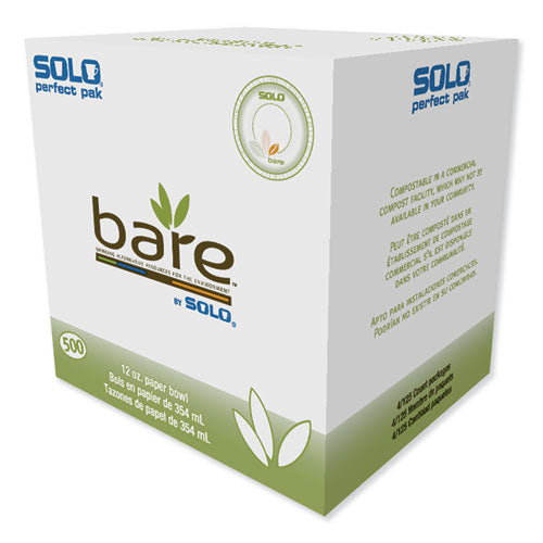 Dart Bare Eco-Forward Sugarcane Dinnerware, Bowl, 12 oz, Ivory, 125-Pack, 8 Packs-Carton 12BSC-2050