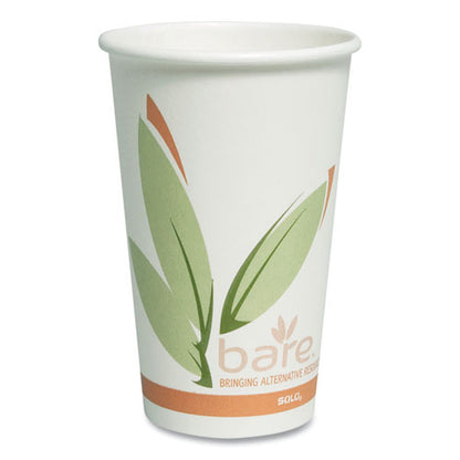 Dart Bare by Solo Eco-Forward Recycled Content PCF Paper Hot Cups, 16 oz, Green-White-Beige, 1,000-Carton 316RC-J8484