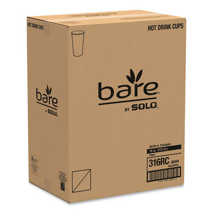 Dart Bare by Solo Eco-Forward Recycled Content PCF Paper Hot Cups, 16 oz, Green-White-Beige, 1,000-Carton 316RC-J8484