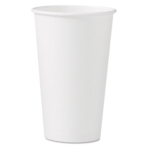 Dart Polycoated Hot Paper Cups, 16 oz, White, 50 Sleeve, 20 Sleeves-Carton 316W-2050