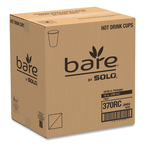 Dart Bare by Solo Eco-Forward Recycled Content PCF Paper Hot Cups, 10 oz, Green-White-Beige, 1,000-Carton 370RC-J8484
