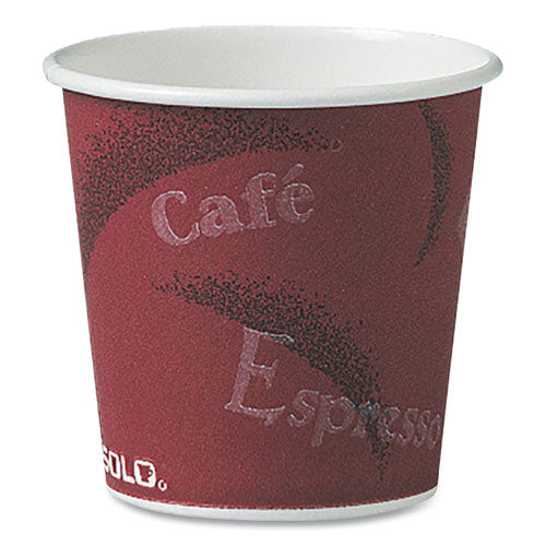 Dart Polycoated Hot Paper Cups, 4 oz, Bistro Design, 50-Pack, 20 Pack-Carton 374SI-0041