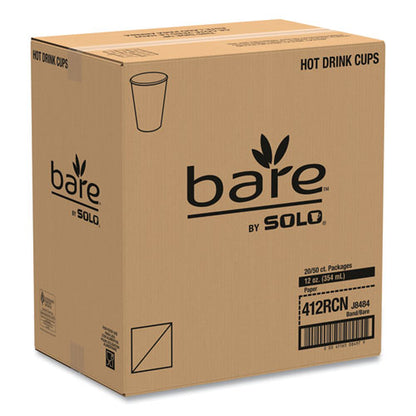 Dart Bare by Solo Eco-Forward Recycled Content PCF Paper Hot Cups, 12 oz, Green-White-Beige, 1,000-Carton 412RCN-J8484