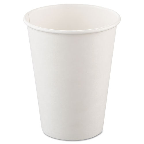 Dart Single-Sided Poly Paper Hot Cups, 12 oz, White, 50-Bag, 20 Bags-Carton 412WN-2050