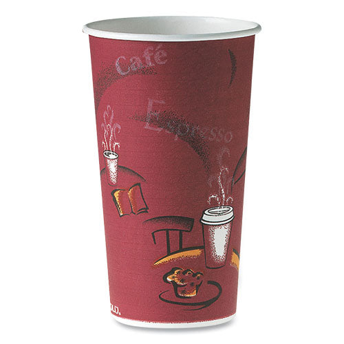 Dart Polycoated Hot Paper Cups, 20 oz, Bistro Design, 600-Carton 420SI-0041