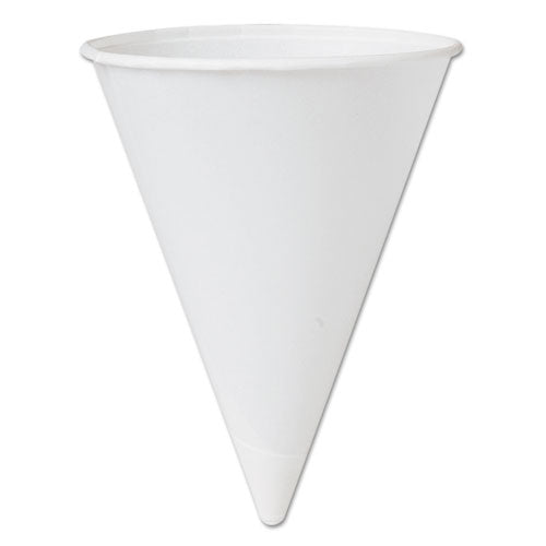 Dart Bare Treated Paper Cone Water Cups, 4.25 oz, White, 200-Bag, 25 Bags-Carton 42BR-2050