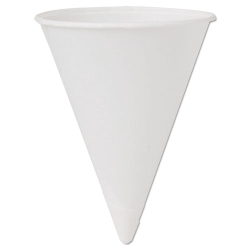 Dart Cone Water Cups, Cold, Paper, 4 oz, White, 200-Bag, 25 Bags-Carton 4BR-2050