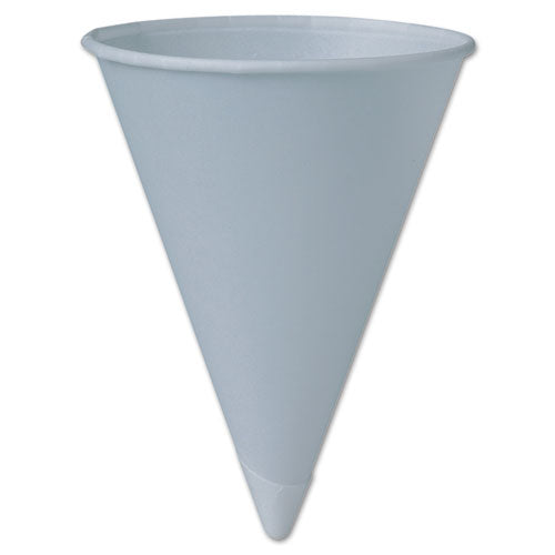 Dart Bare Treated Paper Cone Water Cups, 6 oz, White, 200-Sleeve, 25 Sleeves-Carton 6RB-2050