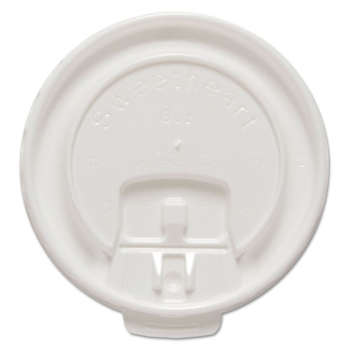 Dart Lift Back and Lock Tab Cup Lids for Foam Cups, Fits 8 oz Trophy Cups, White, 100-Pack DLX8R-00007
