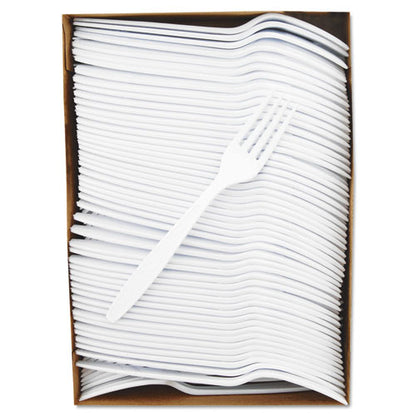 Dart Guildware Extra Heavy Weight Plastic Forks, White, 100-Box GBX5FW-0007