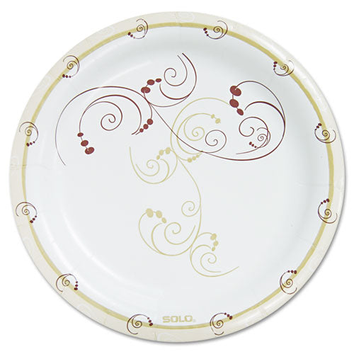 Dart Symphony Paper Dinnerware, Heavyweight Plate, 9" dia, Tan, 125-Pack HP9S-J8001