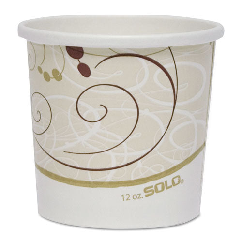 Dart Double Poly Paper Food Containers, 12 oz, 3.6" Diameter x 3.3"h, Symphony Design, 25-Pack, 20Pack-Crtn HS4125-J8000