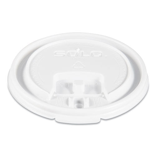 Dart Lift Back and Lock Tab Cup Lids, Fits 8 oz Cups, White, 100-Sleeve, 10 Sleeves-Carton LB3081-00007