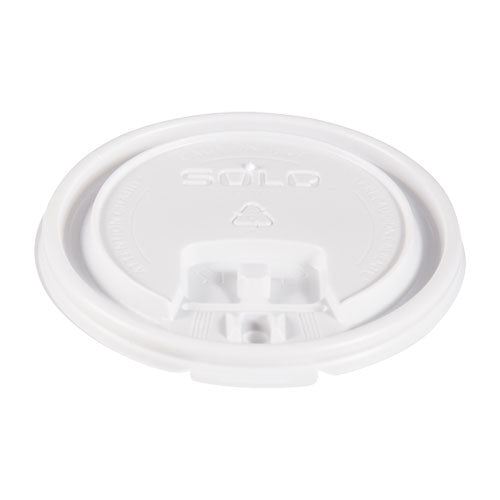 Dart Lift Back and Lock Tab Cup Lids, Fits 10 oz Cups, White, 100-Sleeve, 10 Sleeves-Carton LB3101-00007
