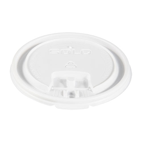 Dart Lift Back and Lock Tab Cup Lids, Fits 10 oz to 24 oz Cups, White, 100-Sleeve, 10 Sleeves-Carton LB3161-00007