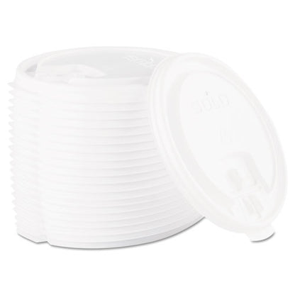 Dart Lift Back and Lock Tab Cup Lids, Fits 10 oz to 24 oz Cups, White, 100-Sleeve, 10 Sleeves-Carton LB3161-00007
