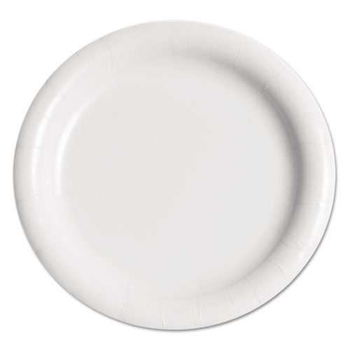 Dart Bare Eco-Forward Clay-Coated Mediumweight Paper Plate, 9" dia, White, 125-Pack, 4 Packs-Carton MWP9B-2054