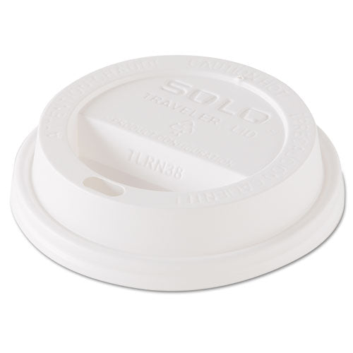 Dart Traveler Dome Hot Cup Lid, Fits 8 oz Cups, White, 100-Pack, 10 Packs-Carton TL38R2-0007