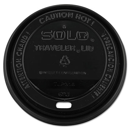 Dart Traveler Cappuccino Style Dome Lid, Fits 10 oz to 24 oz Cups, Black, 100-Sleeve, 10 Sleeves-Carton TLB316-0004