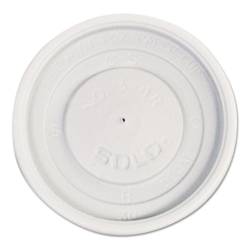 Dart Polystyrene Vented Hot Cup Lids, Fits 4 oz Cups, White, 100-Pack, 10 Packs-Carton VL34R-0007