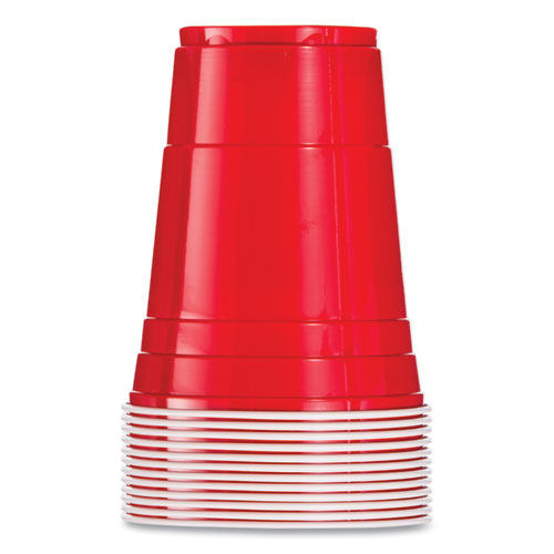 Dart Solo Party Plastic Cold Drink Cups, 16 oz, Red, 288-Carton Y1612-0001