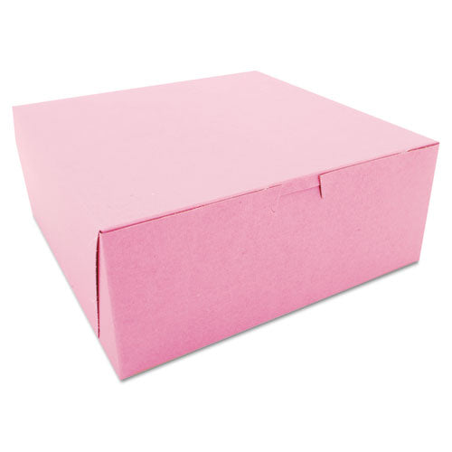 SCT Non-Window Bakery Boxes, 10 x 10 x 4, Pink, 100-Carton SCH 0873