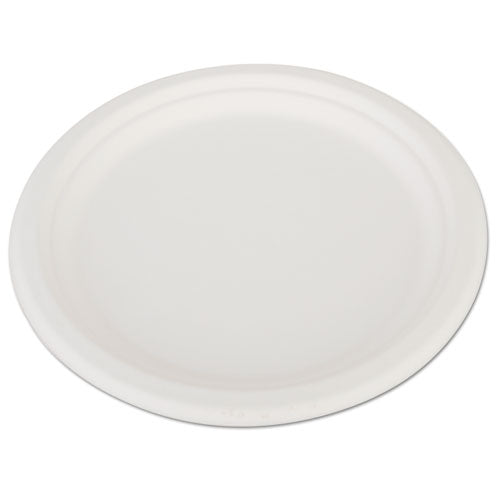 SCT ChampWare Heavyweight Bagasse Dinnerware, Plate, 10" dia, White, 500-Carton SCH 18160