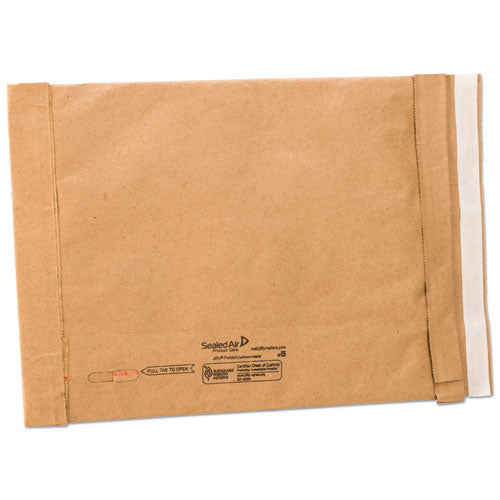 Sealed Air Jiffy Padded Mailer, #5, Paper Lining, Self-Adhesive Closure, 10.5 x 16, Natural Kraft, 25-Carton 65179