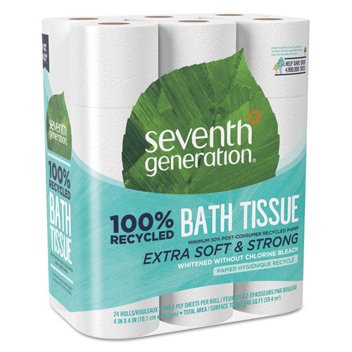 Seventh Generation 100% Recycled Toilet Tissue Paper 2 Ply 240 Sheets (24 Rolls) SEV13738
