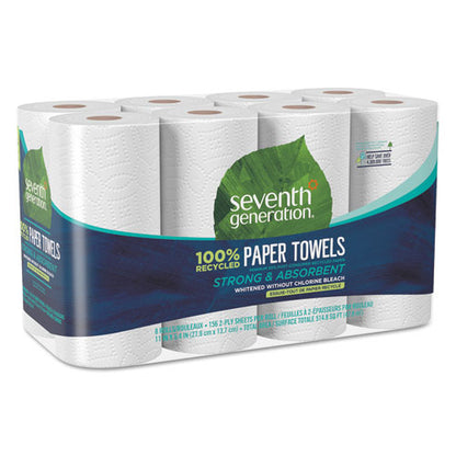 Seventh Generation 100% Recycled Paper Towel Rolls 2 Ply 156 Sheets (8 Rolls) 13739