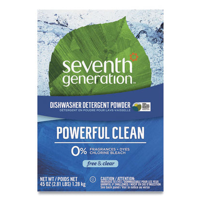 Seventh Generation Automatic Dishwasher Powder, Free and Clear, 45oz Box, 12-Carton SEV 22150