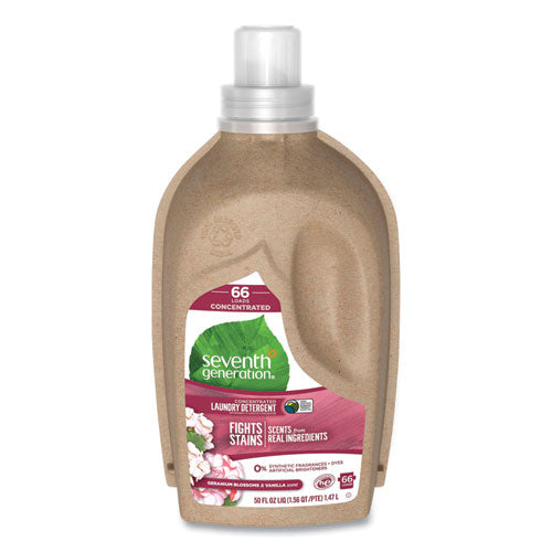 Seventh Generation Natural Liquid Laundry Detergent, Geranium Blossoms and Vanilla, 50 oz Bottle, 6-Carton 22828CT
