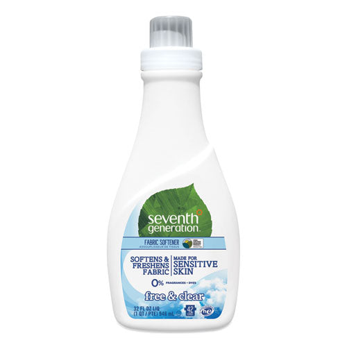 Seventh Generation Natural Liquid Fabric Softener, Free and Clear-Unscented 32 oz Bottle 22833EA