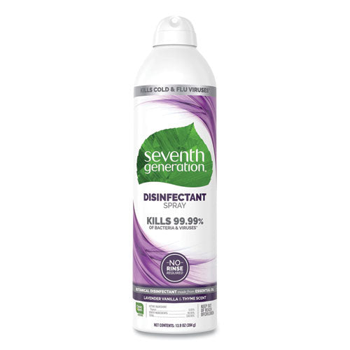 Seventh Generation Disinfectant Sprays, Lavender Vanilla-Thyme, 13.9 oz Spray Bottle, 8-Carton 22979