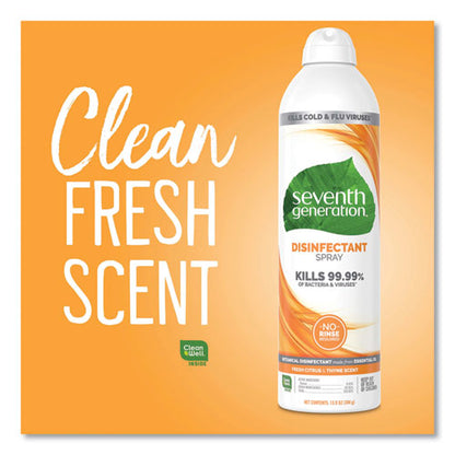 Seventh Generation Disinfectant Sprays, Fresh Citrus-Thyme, 13.9 oz, Spray Bottle 22980EA
