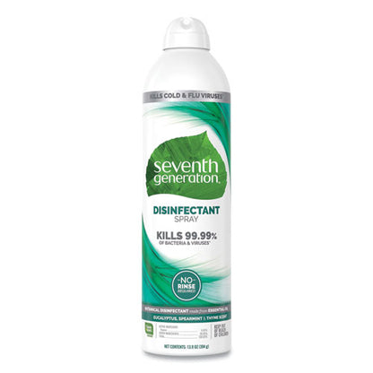 Seventh Generation Disinfectant Sprays, Eucalyptus-Spearmint-Thyme, 13.9 oz Spray Bottle, 8-Carton 22981