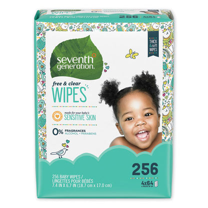 Seventh Generation Refill Baby Wipes Free and Clear Unscented White 256 Wipes SEV34219